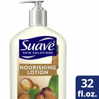 Suave Skin Solutions 身体乳液 可可脂和乳木果 32 盎司...+ — 第 1/4 张图片