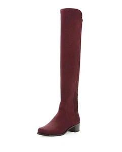 Stivali Stuart Weitzman ALL SERVITE [X W80076] sopra il ginocchio BORDEAUX scamosciati M 6,5 - Foto 1 di 24