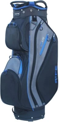 Rife RF-LITE Black and Blue 14 Way Cart Bag 9.5'' Lightweight Nylon Golf Bag - Image 1 of 4