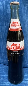 VTG 1985 Cherry Coke Sealed Full Original Unopened Glass Coca Cola 16 oz Bottle - Picture 1 of 3