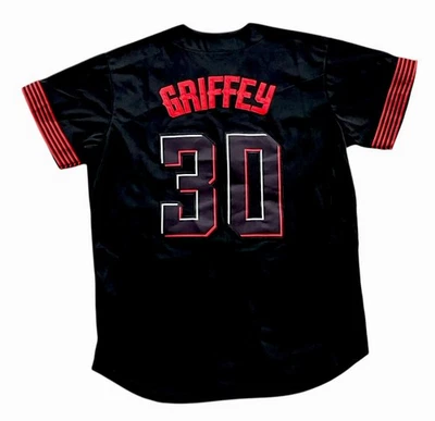Camiseta para hombre Ken Griffey Jr. Cincinnati Reds pequeña negra cosida NUEVA Foto 1 de 3