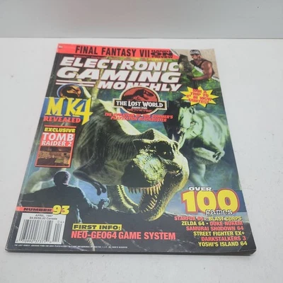 April 1997 ELECTRONIC GAMING MONTHLY #93 Jurassic Park MK4 ( NO Cards! ) - Image 1 of 2