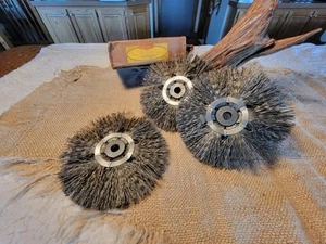 Osborn 6" Wire Wheels 1/2" arbor 3 Pack NOS - Picture 1 of 10