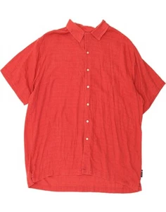 CHAPS Mens Short Sleeve Shirt XL Red Striped Cotton AG10 - Picture 1 of 4