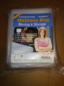 6 mil Mattress Bag for Moving & Storage KING CAL KING Size Mattress 77x16x102 - Picture 1 of 4