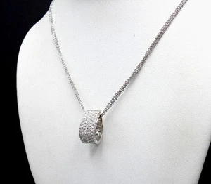 2.0 Ct Round Cut Simulated Diamond Women's Charm Pendant 14k White Gold Plated - Picture 1 of 11