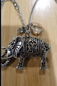 Carol Dauplaise Silver Plated Elephant Necklace New - Picture 1 of 8
