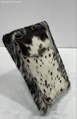 Myra Bag Black & White Cowhide Clutch Purse - Image 1 of 4