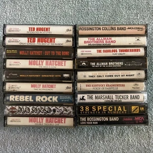 Cassette Tape Lot Ted Nugent Molly Hatchet Marshall Tucker Allman Bros Edgar Win - Picture 1 of 21