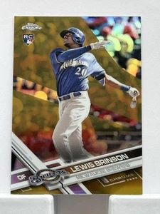 Lewis Brinson 2017 Topps Chrome Update REFRACTOR GOLD /50 RC HMT23 PWE  - Bild 1 von 2