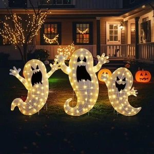 (3) Plug in-41.75 in. Lighted Halloween 2. 5D Ghosts Family Outdoor Decor W/ LED - Picture 1 of 9