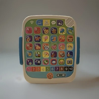 ABC Numbers Tablet Toy Identifies Objects Plays Songs Happy Bday Works Great - Image 1 of 2