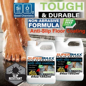 SIO2 BRANDS ANTI-SLIP CLEAR COATING FOR CERAMIC TILE PORCELAIN STONE MARBLE 1 GL - Foto 1 di 8