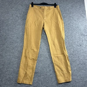 J.Crew Hose Herren 32 khaki hellbraun Chino Leinenmischung lässig flache Vorderseite leicht - Bild 1 von 5