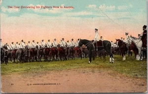 Postal de la Primera Guerra Mundial de la década de 1910 "Zar revisando a sus combatientes, ahora en Austria" Canadá Cancelar - Imagen 1 de 2