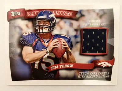 2010 Topps Peak Performance #PPR-TT TIM TEBOW Rookie Jersey Relic Broncos Swatch - Image 1 of 2