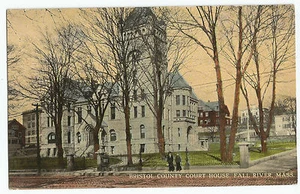Fall River MA Bristol County Court House Vintage Postcard - Picture 1 of 2