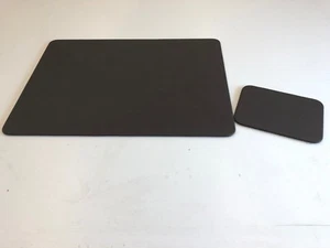 Schreibtischunterlage 50x70 mit Mouspad 18x25 cm echt Leder dunkelbraun - Bild 1 von 6