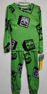 2 Piece Minecraft Graphic Print Pattern Boys Size 6 Pajama Set - Image 1 of 4