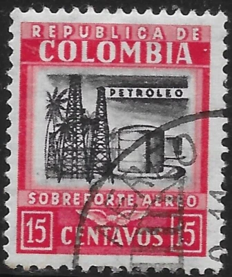1939 AIR MAIL COLOMBIA  PETROLEUM Scott#C99 USED VF - Image 1 of 2