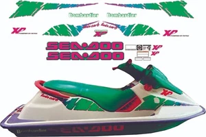 SEADOO XP 1993 Graphics / Decal / Sticker Kit PINK & GREEN - Picture 1 of 2