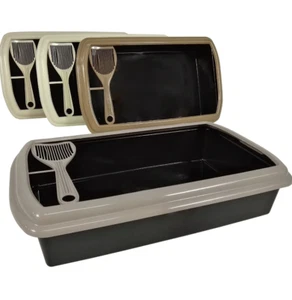 Lettiera gatto e cane aperta con setaccio paletta Lettiera animali cani gatti  - Imagen 1 de 5