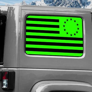 Rear Window Wrap Graphic Decal for Jeep Wrangler 2011-2020 BETSY ROSS GREEN - Picture 1 of 1