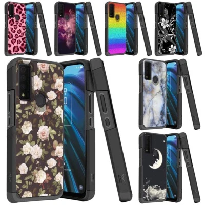 Estuche delgado híbrido impreso de doble capa + cubierta de vidrio templado para TCL 30 XE 5G m8 Foto 1 de 4