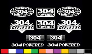 10 DECAL SET 304 CI V8 POWERED ENGINE STICKERS EMBLEMS IH AMC VINYL DECALS - Bild 1 von 1