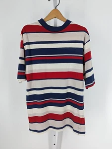 Hang Ten Vintage 70s Surf Skateboard California Striped Crewneck Shirt USA Med - Picture 1 of 6