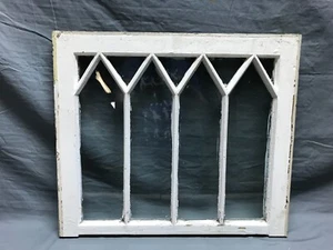 Antiker Mission 9 Lite Spitzglas Fensterflügel Shabby Weiß 21x24 Vintage 1296-23B - Bild 1 von 15