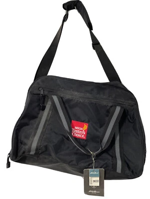 Nescafe Taster's Choice coffee Eddie Bauer Black Nylon Duffle Gym Bag promo NWT - Image 1 of 4