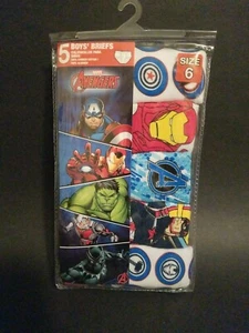 Marvel Avengers 5 Cotton Briefs Underwear Boys Size 6 White Colorful Prints NIP - Picture 1 of 2