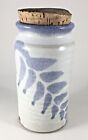 Ken Merrick Crock or Jar w Cork Lid 1qt Spectrum Studio Pottery OA Blue Fern NM