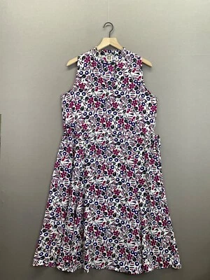 Vestido Anne Klein Mujer Blanco Floral Halter Cuello Ajuste y Acampanado Talla 10 Foto 1 de 4
