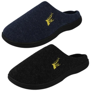 Mens Rosebank Casual Stag Detailed Mule Slippers Danny - Picture 1 of 19