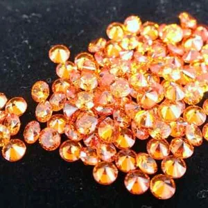 8 Pcs Lot Round Cut Lustrous Loose Orange Cubic Zirconia 3.1 mm Top Grade A++ - Picture 1 of 5