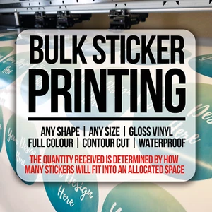 Bulk Stickers Custom Printed Cut Your Design Logo Waterproof Vinyl Decal Labels - Picture 1 of 10