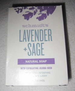 SCHMIDT'S Schmidts Lavender Sage Natural Vegan GF Bar Soap 5 oz NEW - Picture 1 of 3