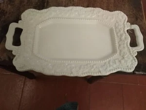 Vassoio Ceramica Rettangolare Con Manici Misura 31x18 - Foto 1 di 2