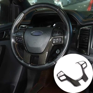 For Ford Ranger / Everest 2015-2021 Steering Wheel Trim Frame Carbon Fiber Style - Picture 1 of 10