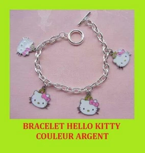 RARE BIJOUX CHAINE BRACELET FIGURE CHAT HELLO KITTY CADEAU FEMME FILLE GRATUIT - Imagen 1 de 1
