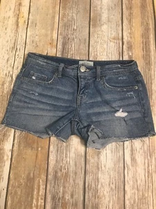 Aeropostale Distressed Fray Jean Shorts Rip Denim Jean Cut Off Shorts 1 / 2 - Foto 1 di 2