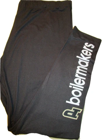 NWT 4HER LOT OF 3 PAIRS- PURDUE BOILERMAKER LEGGINGS / YOGA PANTS- BLACK - SMALL Cover