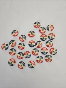 1956 Dwight Eisenhower - 7/8 "IKE in 56" Presidential Campaign 25 Button Lot - Picture 1 of 2