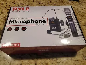 pyle Wireless Microphone System Kit - Includes Handheld Mic Headset Mic, Lavalie - Picture 1 of 3