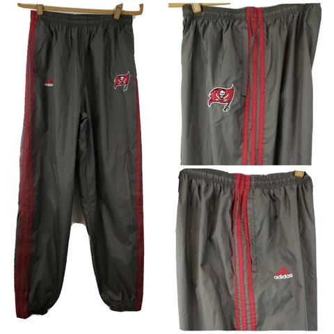 Tampa Bay Buccaneers Adidas Mesh Lined  Windbreaker Pants Zipper Legs SZ Large Cover