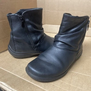 HOTTER Whisper, Black Ankle Boots, Leather, Double Zip Fasten UK Size 5 - Picture 1 of 13