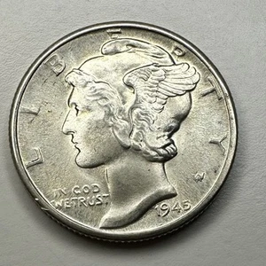 1945 D Mercury Dime T18 - Picture 1 of 2