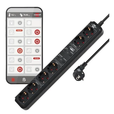 ✅Ciabatta multipresa Elettrica Brennenstuhl WiFi 6 posti nera - Immagine 1 di 4